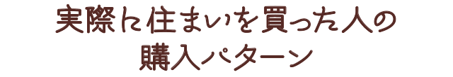 実際に住まいを買った人の購入パターン