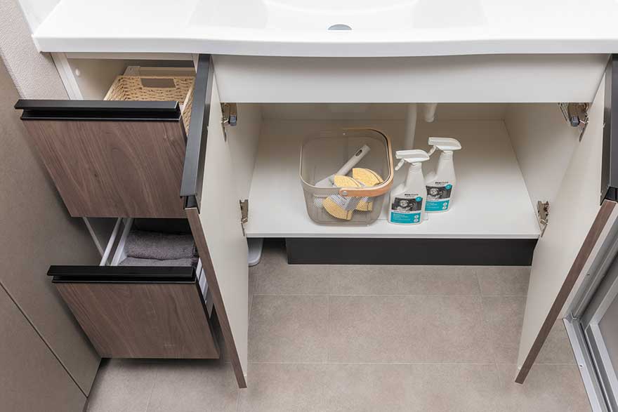 洗面スライド&下部収納