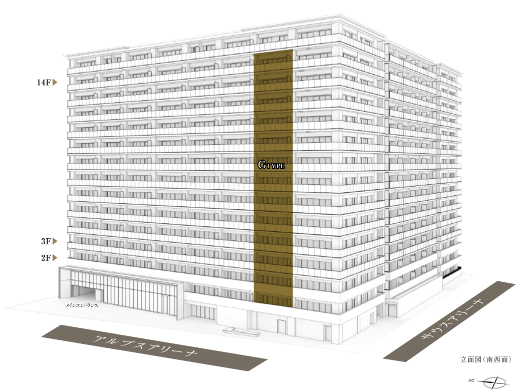 立面図（南西面）gType