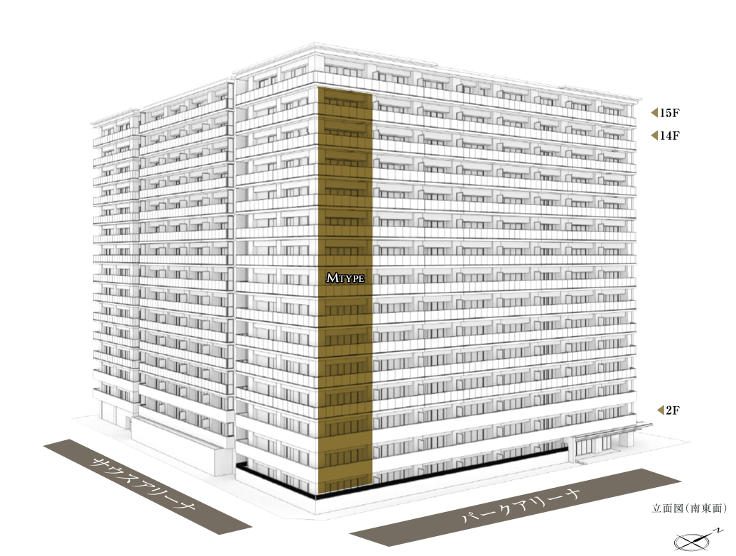 立面図（南東面）mType