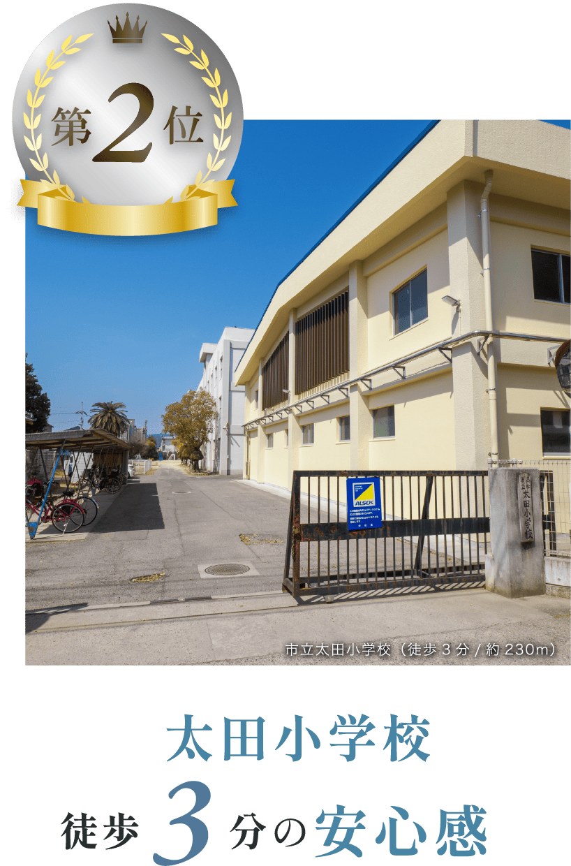 太田小学校 徒歩3分の安心感
