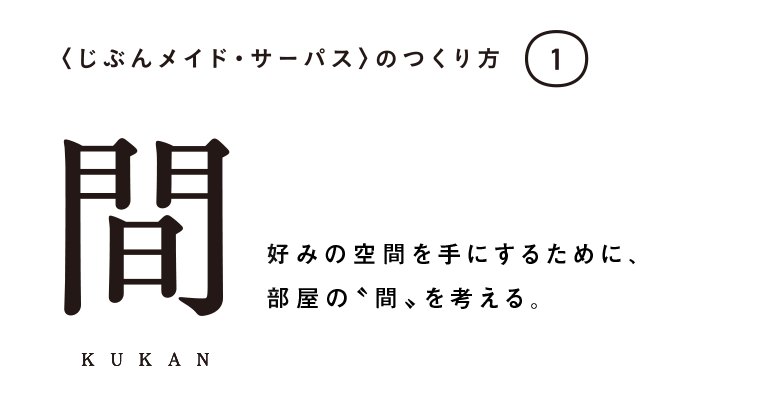 【間】好みの空間を手にするために、部屋の間を考える。