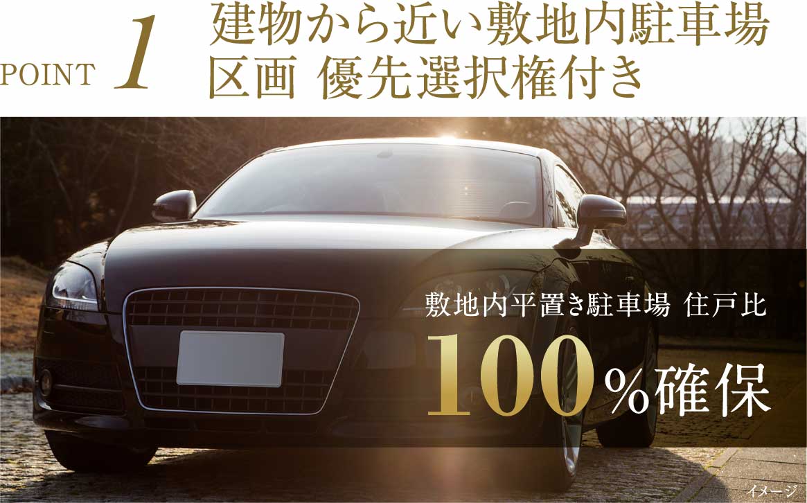 建物から近い敷地内駐車場区画 優先選択権付き