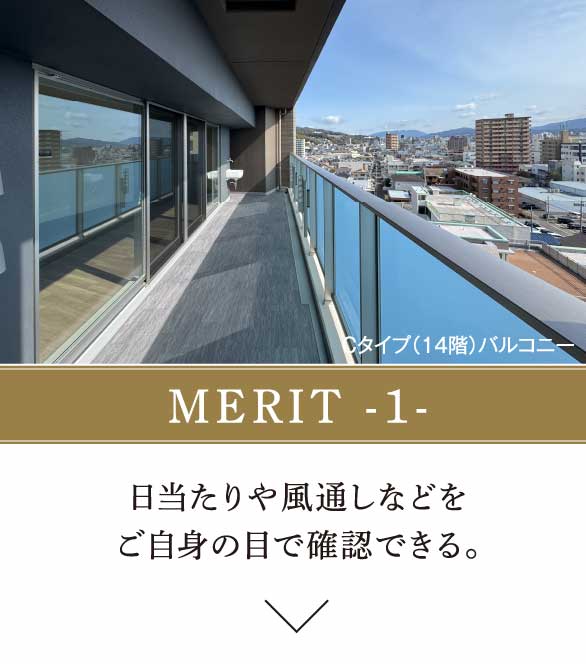 MERIT -1-　日当たりや風通しなどをご自身の目で確認できる。