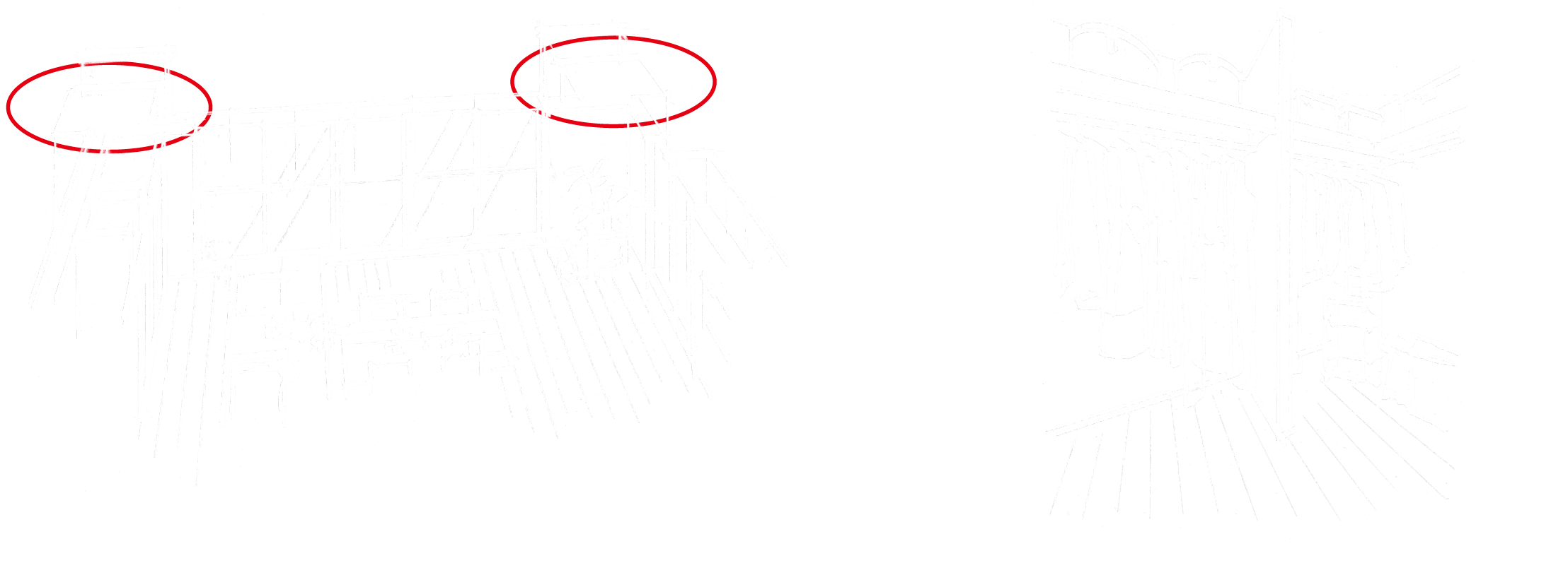 ■室内スッキリ、アウトポール設計、■全タイプにウォークインクローゼットを採用