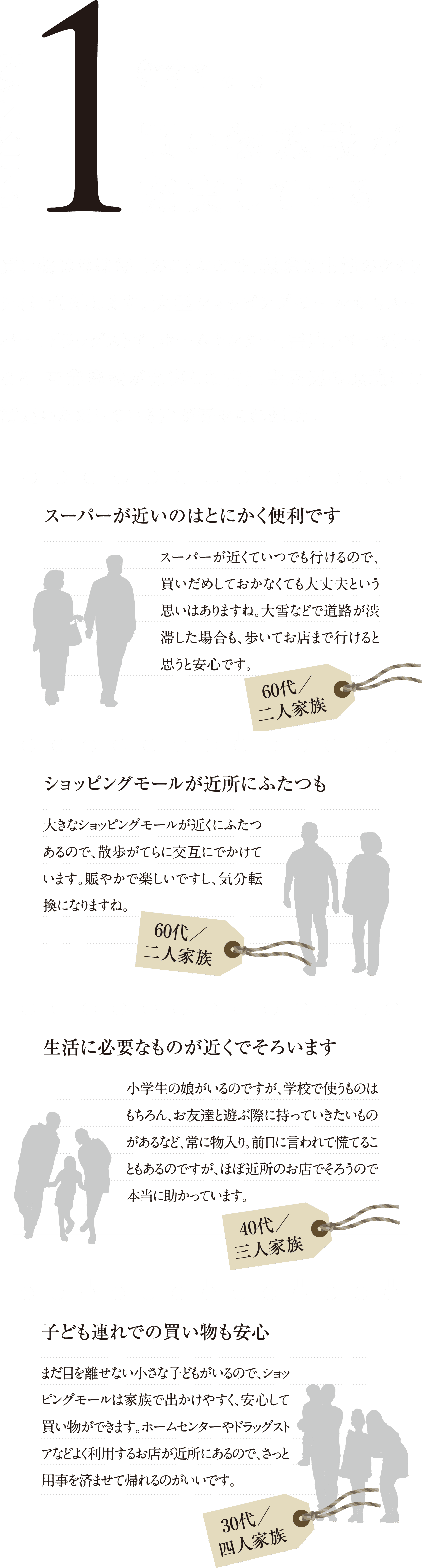 買い物施設が充実している