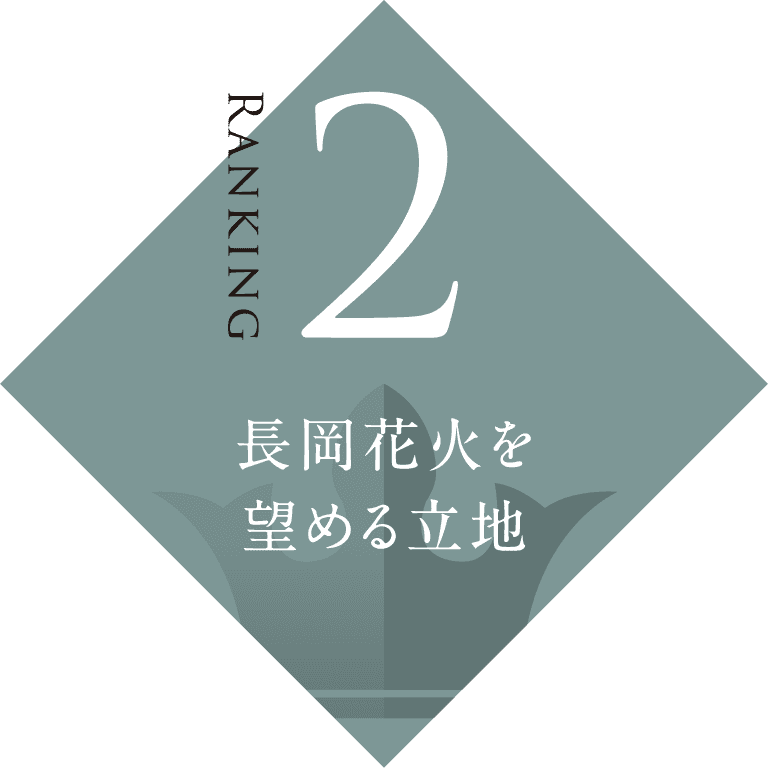 長岡花火を望める立地