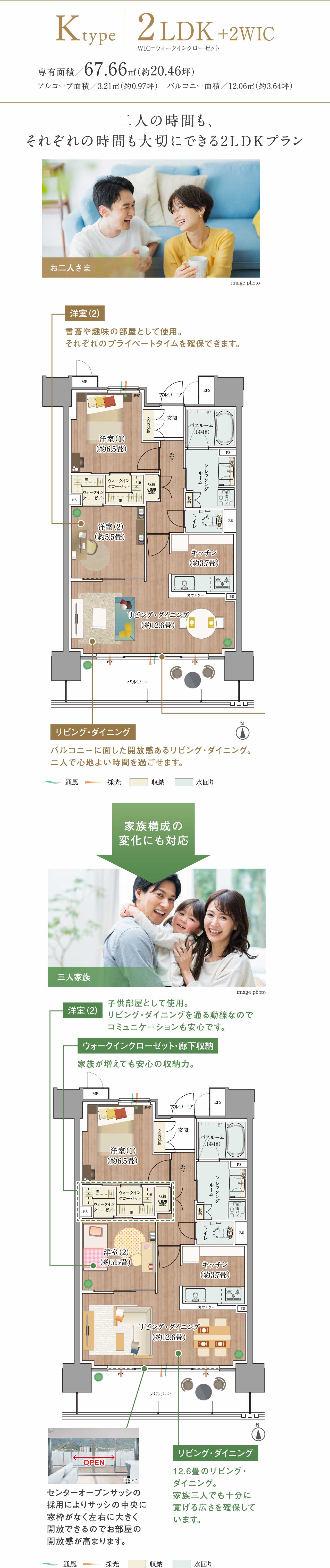 Ktype 二人の時間も、それぞれの時間も大切にできる2LDKプラン