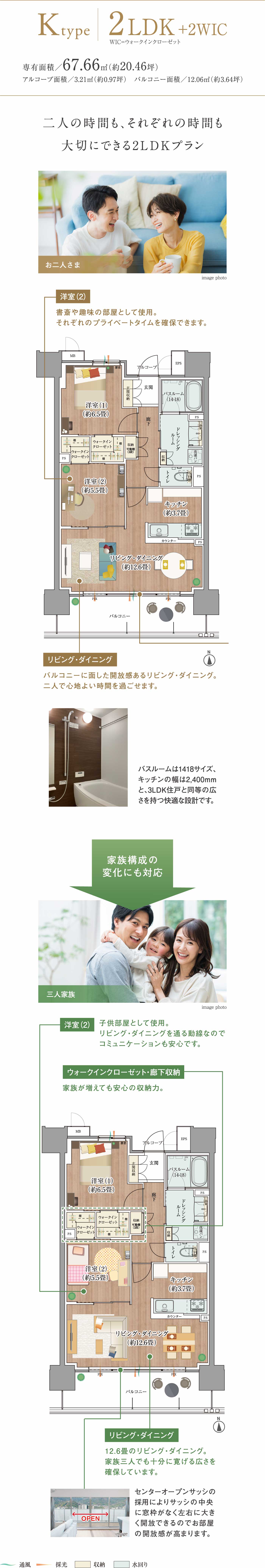 Ktype 二人の時間も、それぞれの時間も大切にできる2LDKプラン