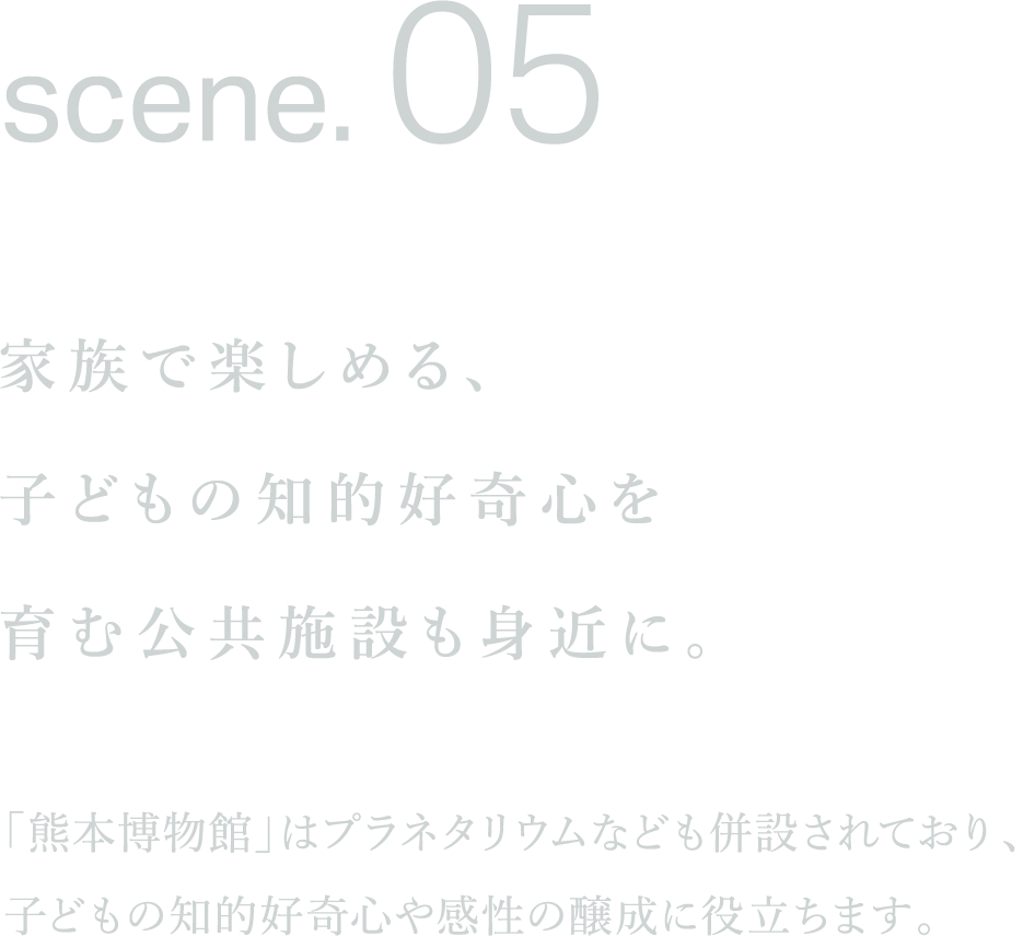 家族で楽しめる、
子どもの知的好奇心を
育む公共施設も身近に。