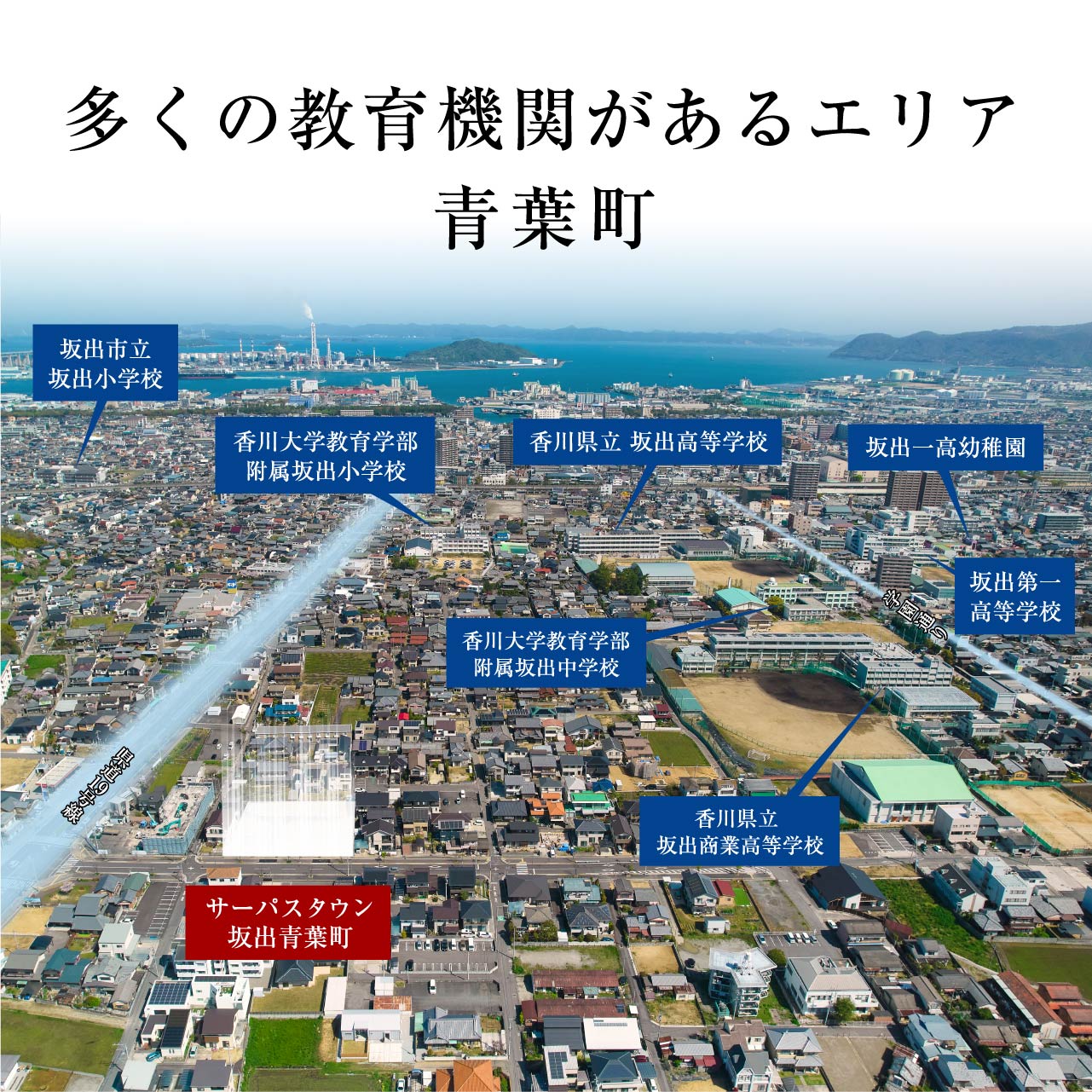 教育機関の集中したエリア 青葉町