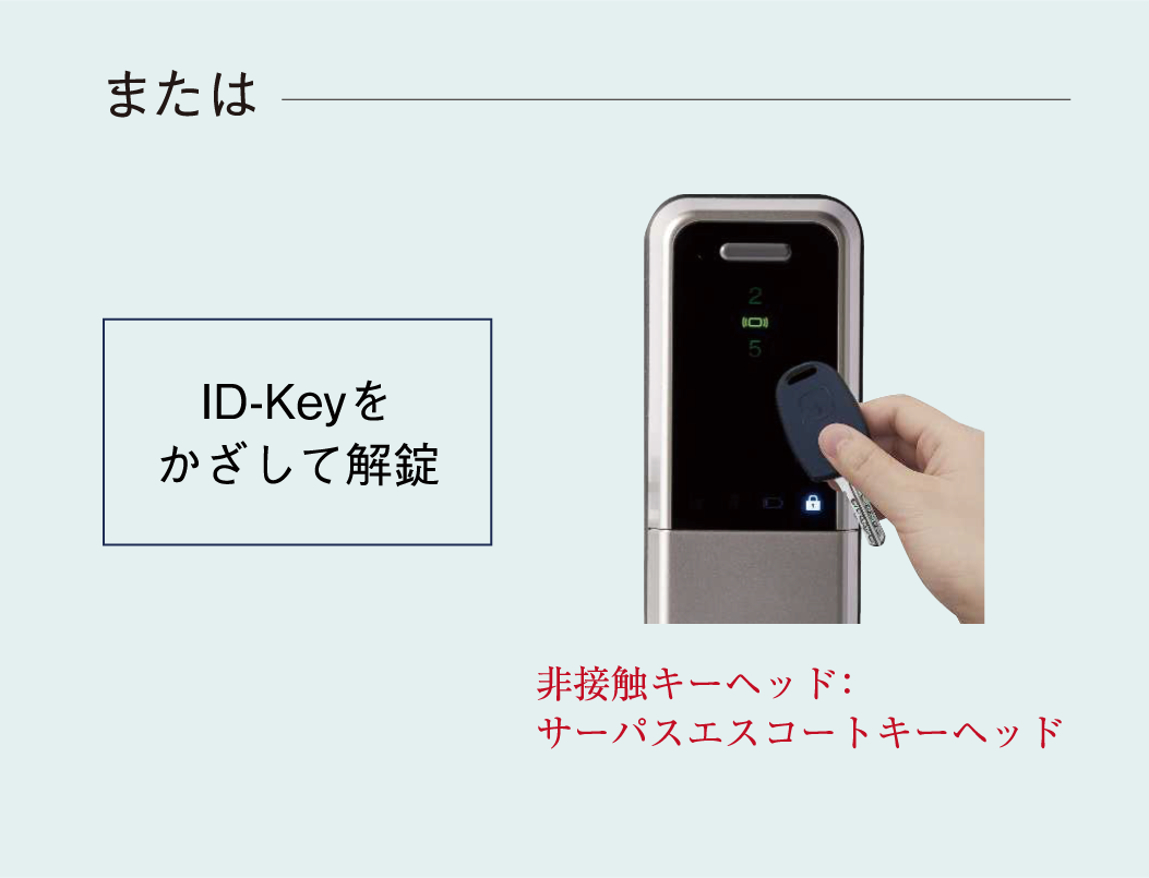 ID-Keyをかざして解錠